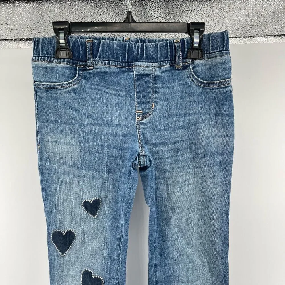 Gap Kids Girls Velvet Heart Pull-On Jeggings Blue Indigo Ankle Length Size 12